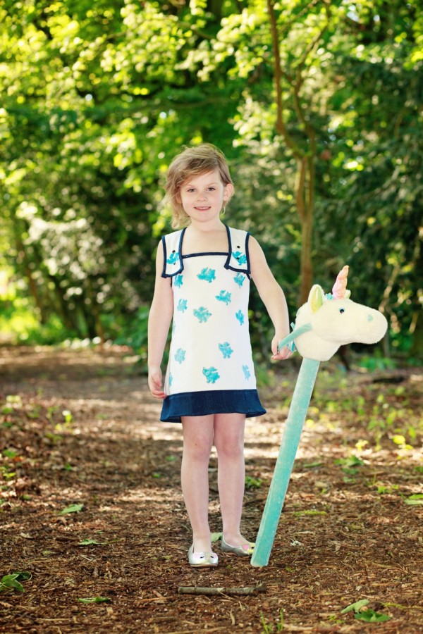 Freya Pinafore Dress with horse zero-waste plastic free reusable shopping bag