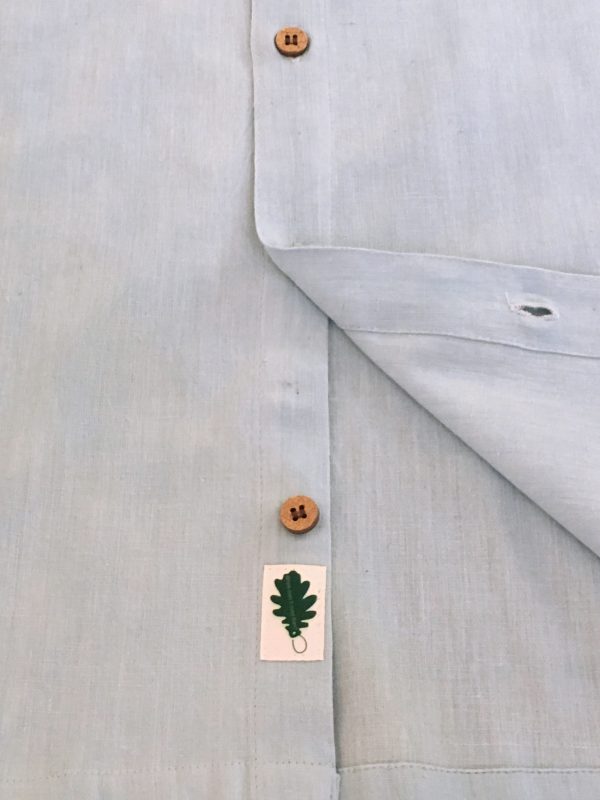 organic pale blue shirt placket organic pale blue shirt
