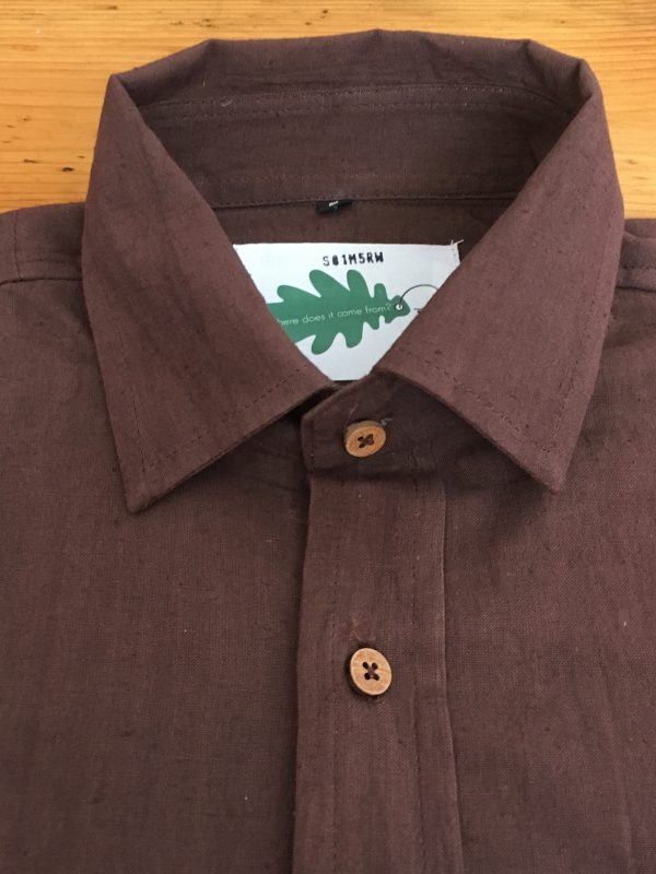 organic brown shirt closeup organic brown shirt