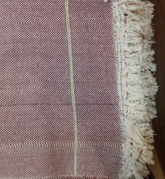 handwoven igzag throw red and natural